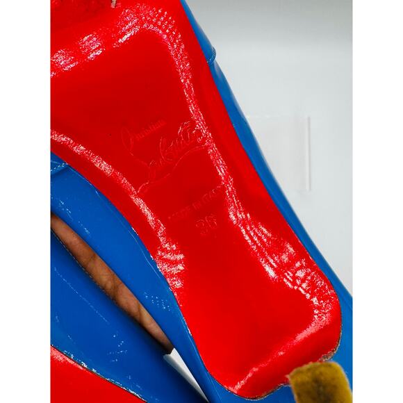 CHRISTIAN LOUBOUTIN Classic Patent Blue Shelley 90 Pumps size EU 36 - Picture 10 of 11